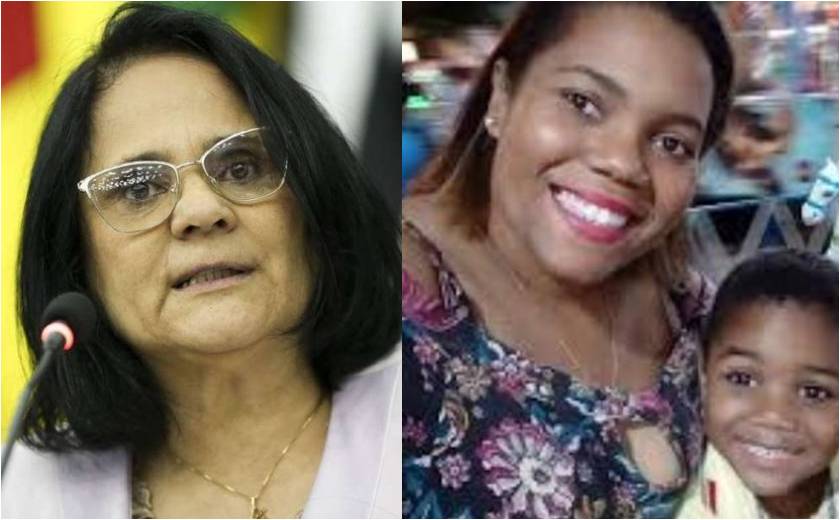 Damares diz à mãe de Miguel que vai acompanhar o caso: "Você não está sozinha"