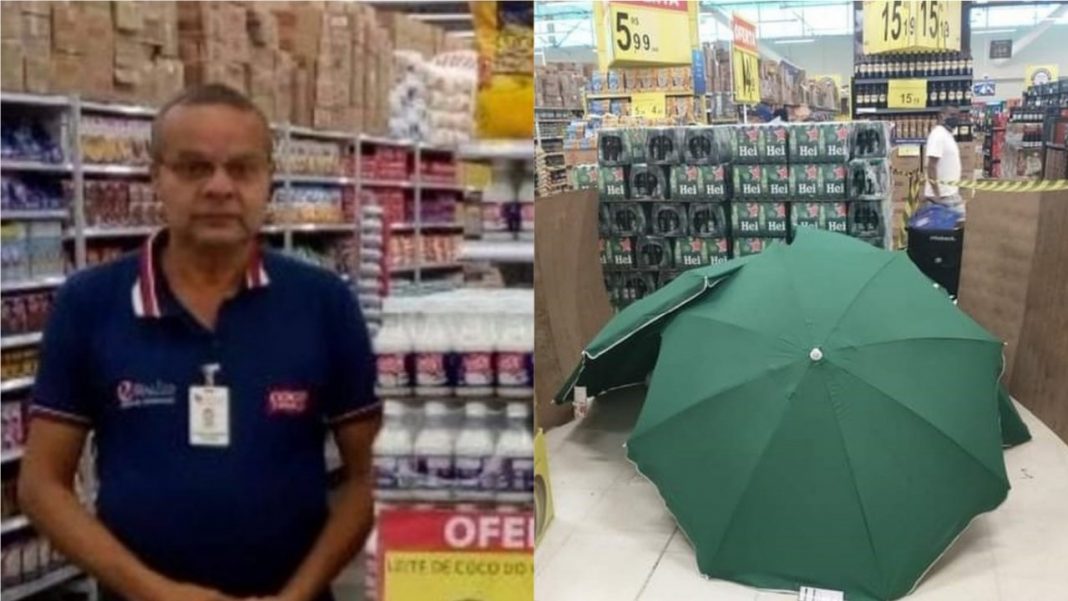 Carrefour: trabalhador morre, corpo é coberto por guada-sóis e loja continua aberta