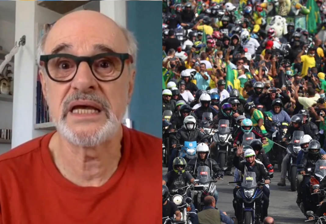 [Vídeo] Ator da Globo fica indignado com a quantidade de motos em ato com Bolsonaro