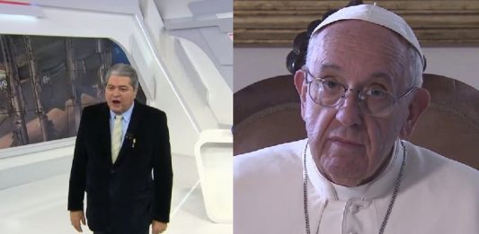 Datena responde o Papa após piada: "No Vaticano é muita oração e muito ladrão"