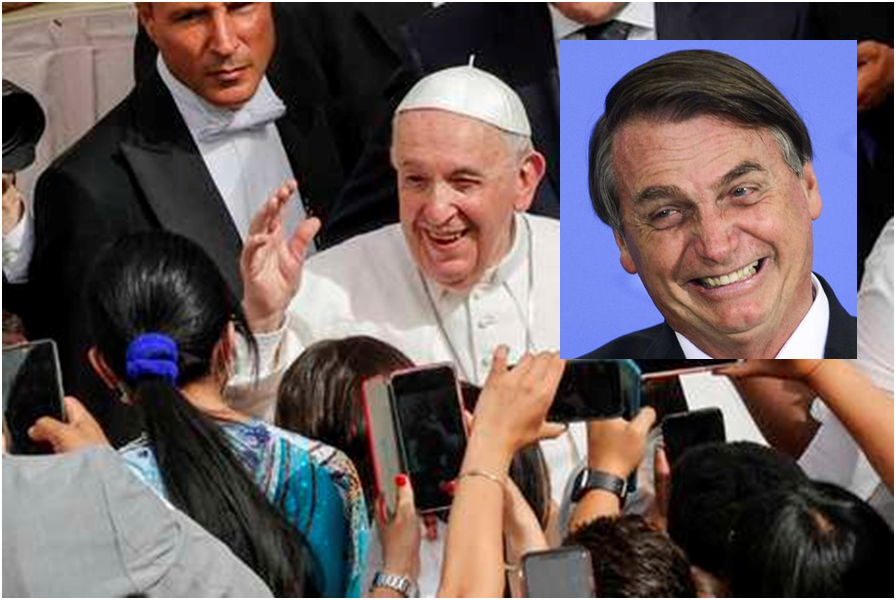 Bolsonaro posta vídeo do Papa sem máscara cumprimentando fiéis em aglomeração