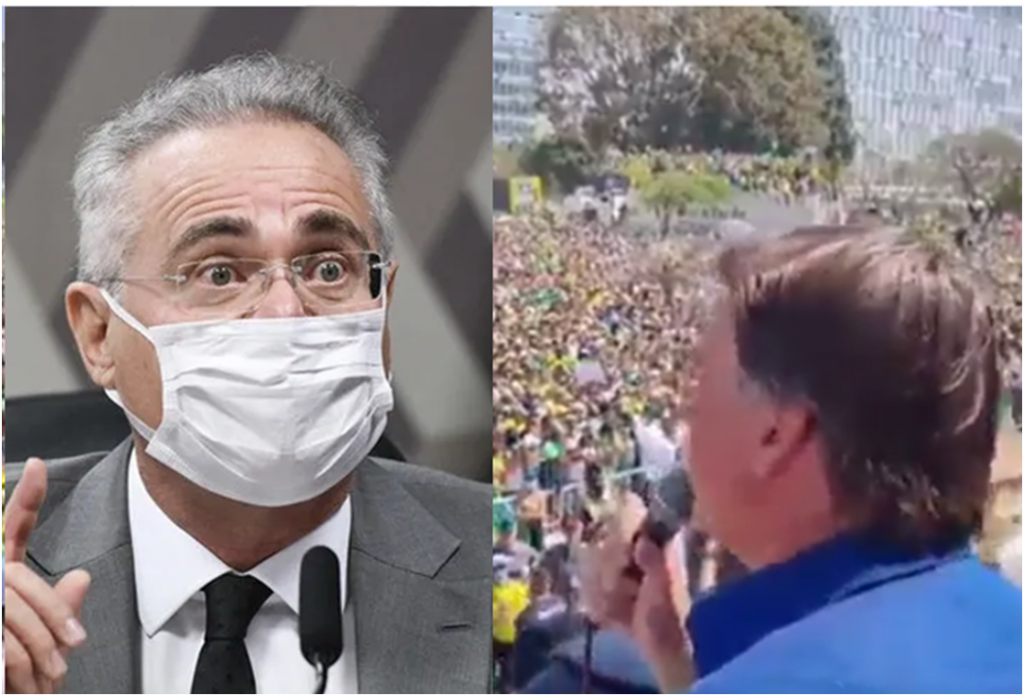Renan ataca Bolsonaro e chama manifestações de fiasco: "O fascismo não triunfará"