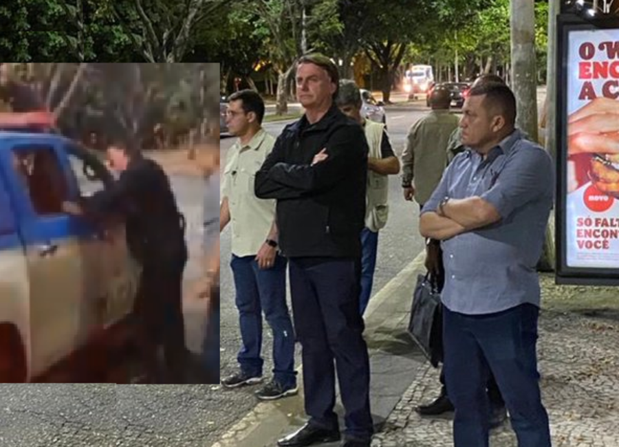 Bolsonaro fica em parada de ônibus esperando transporte e chama atenção da PM