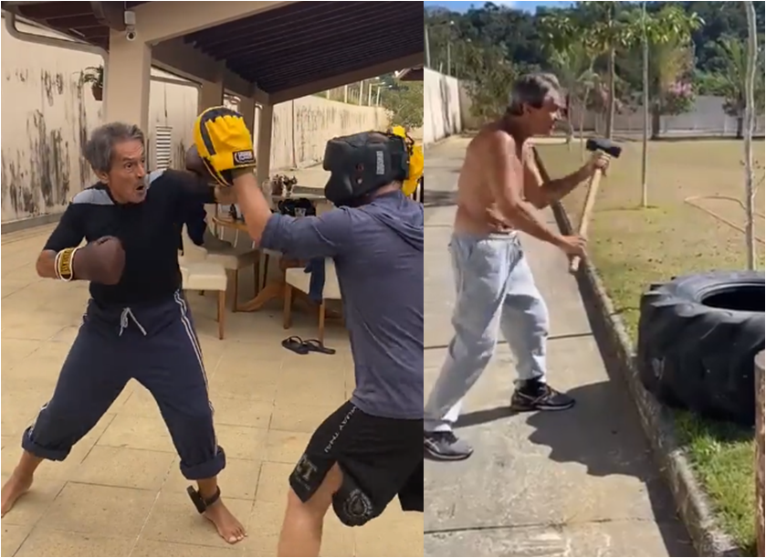 Vídeo: de tornozeleira, Roberto Jefferson chama atenção ao fazer treinamento pesado