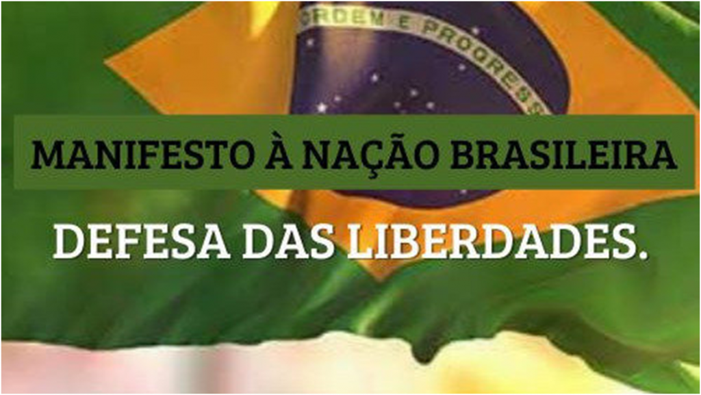 Em resposta à carta, direita lança "Manifesto à Nação - Pela Liberdade"; veja o link