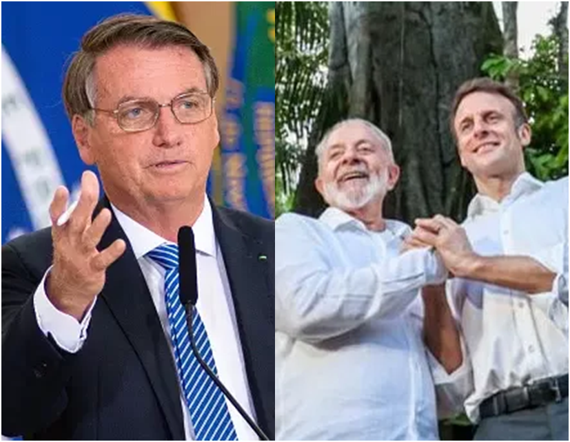 Bolsonaro comenta encontro de Lula e Macron no Brasil: "Cobiçada Amazônia"
