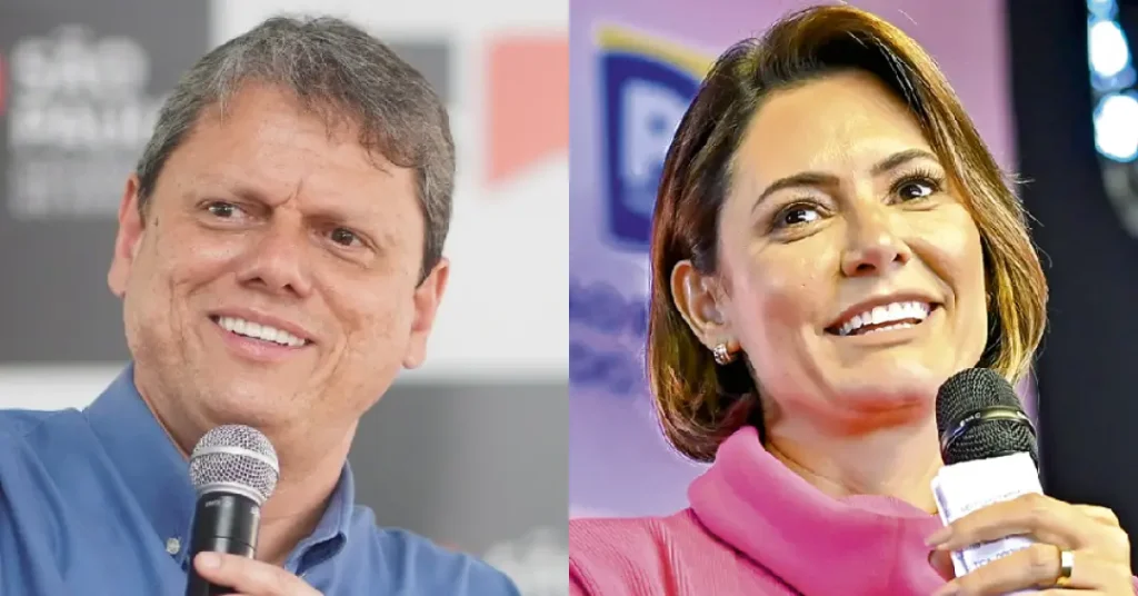 Chapa Tarcísio e Michelle para disputa presidencial em 2026 ganha força em ala do PL